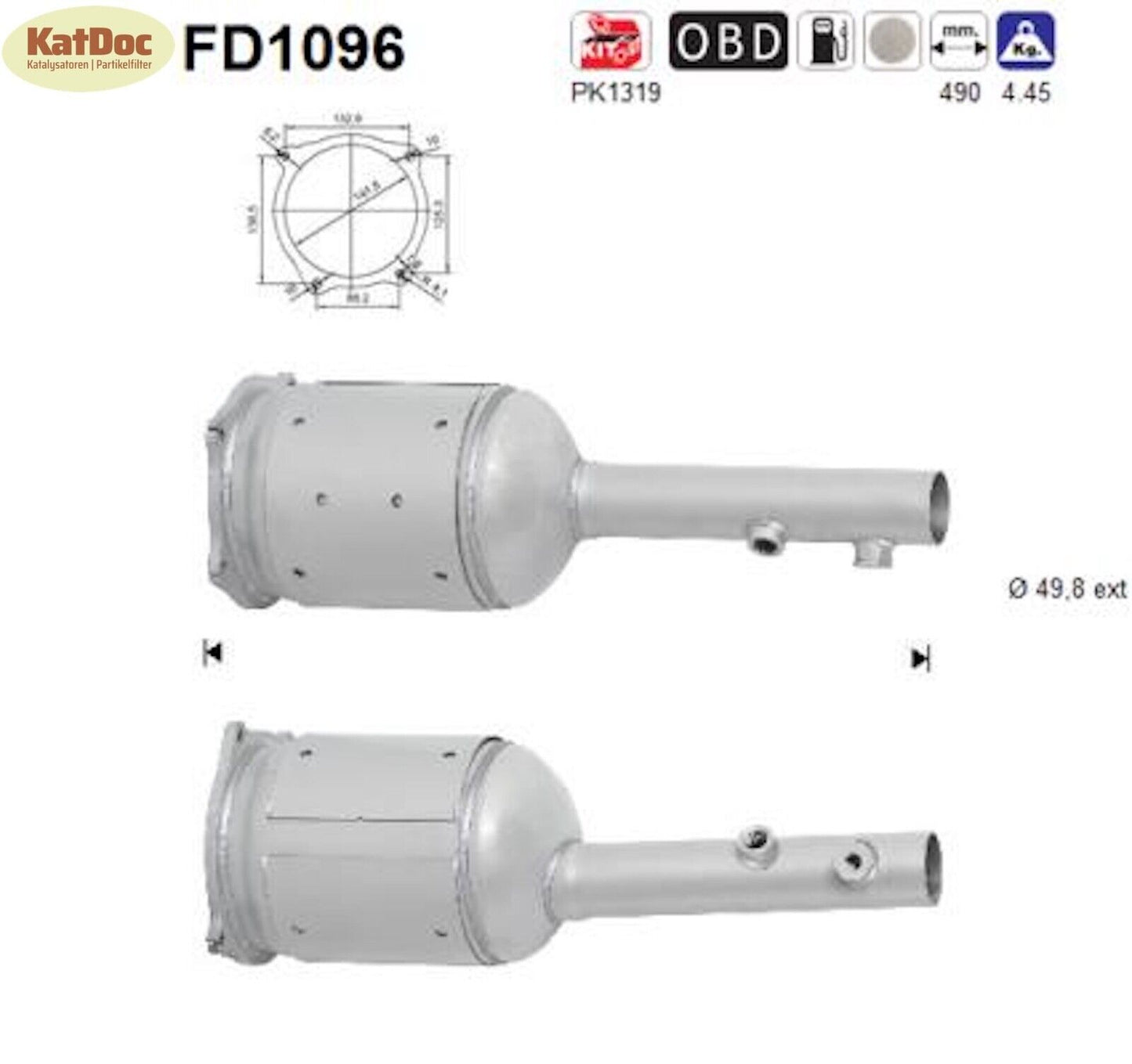 Ruß - Partikelfilter Renault Kangoo/Rapid, 1.5 dCi, 76kW, Euro 4 - KatDoc
