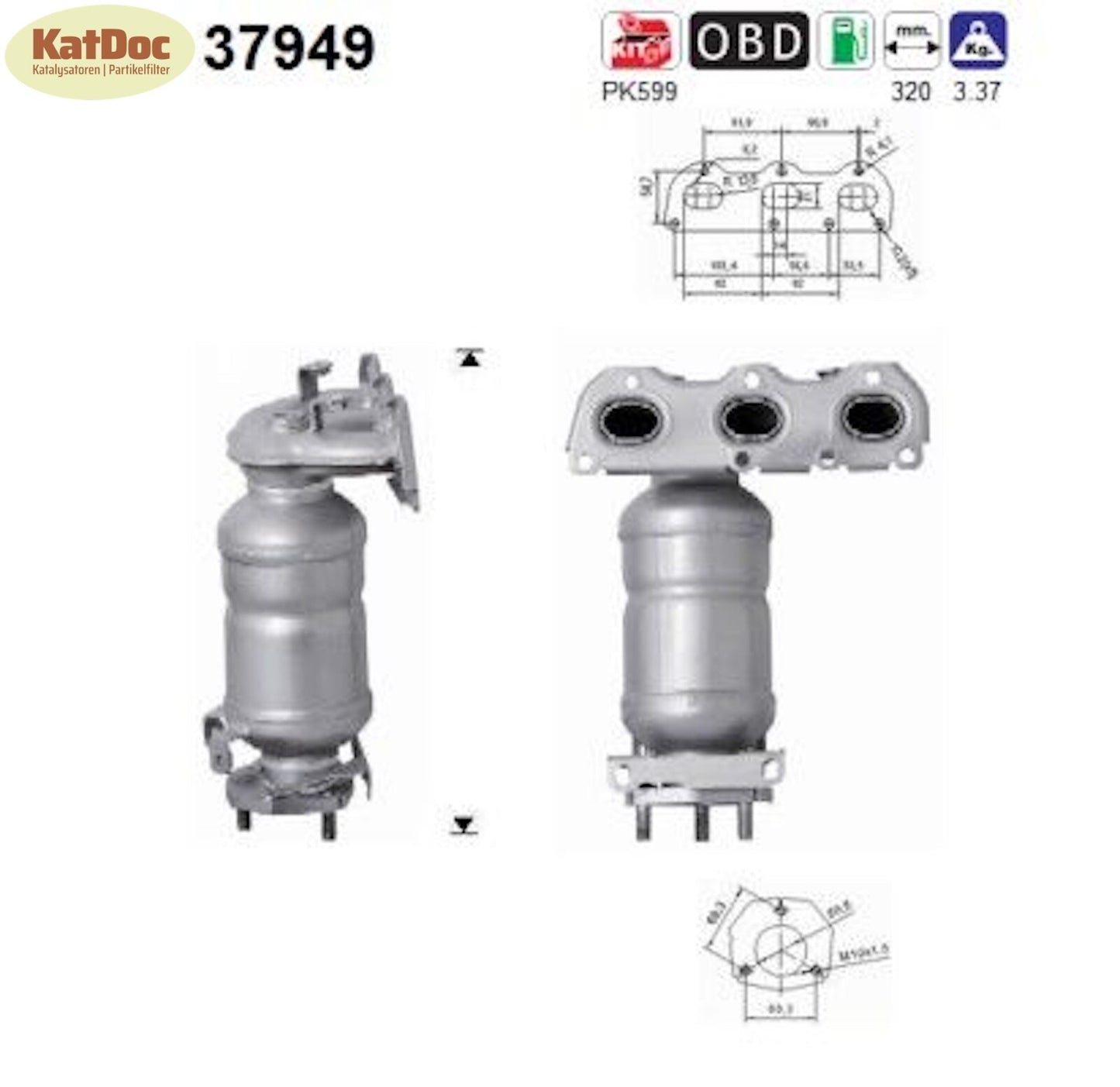 Katalysator Seat Ibiza/Toledo, Skoda Roomster/Rapid/Fabia, VW Polo, 1.2,Euro 4&5 - KatDoc