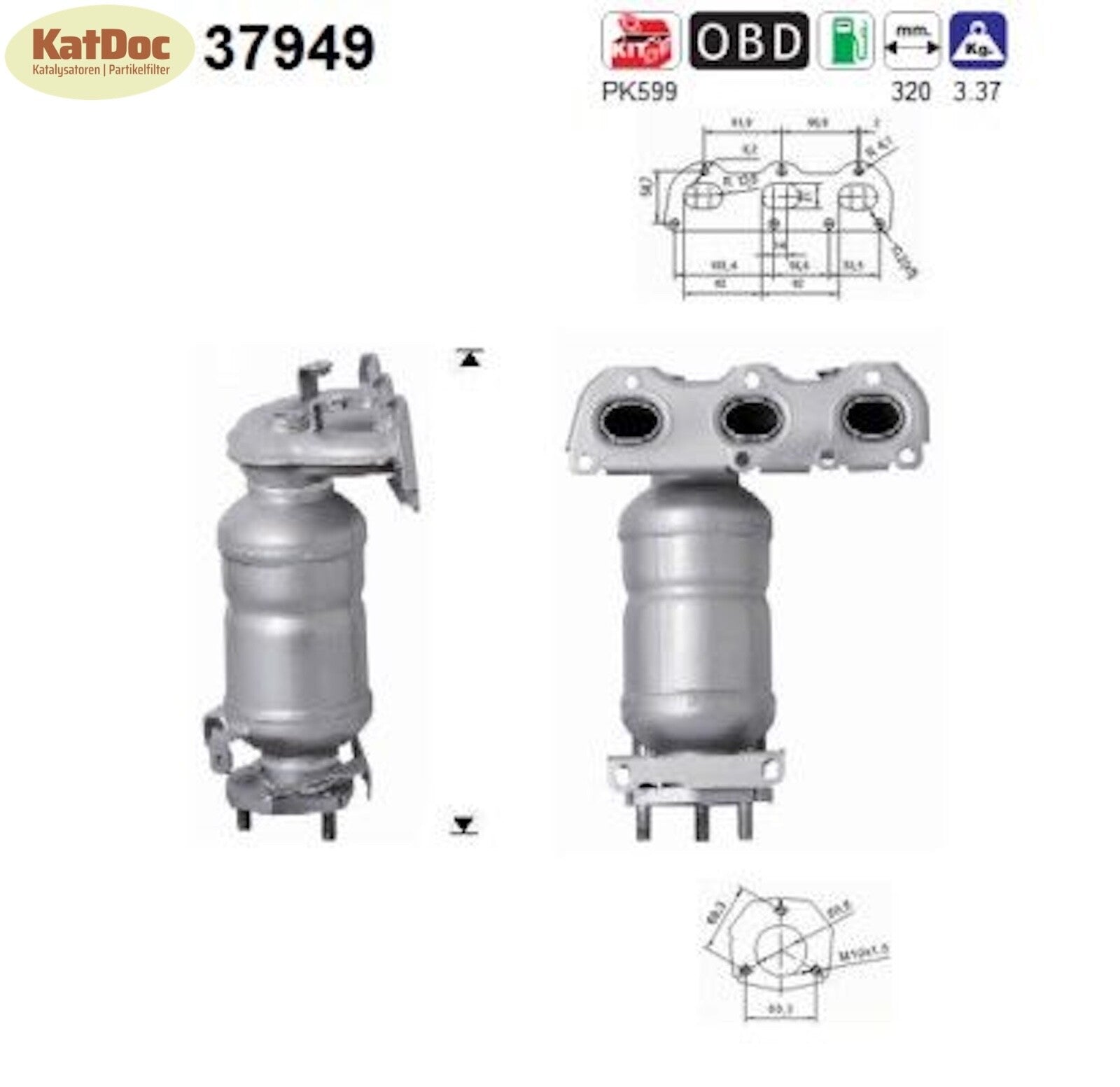 Katalysator Seat Ibiza/Toledo, Skoda Roomster/Rapid/Fabia, VW Polo, 1.2,Euro 4&5 - KatDoc