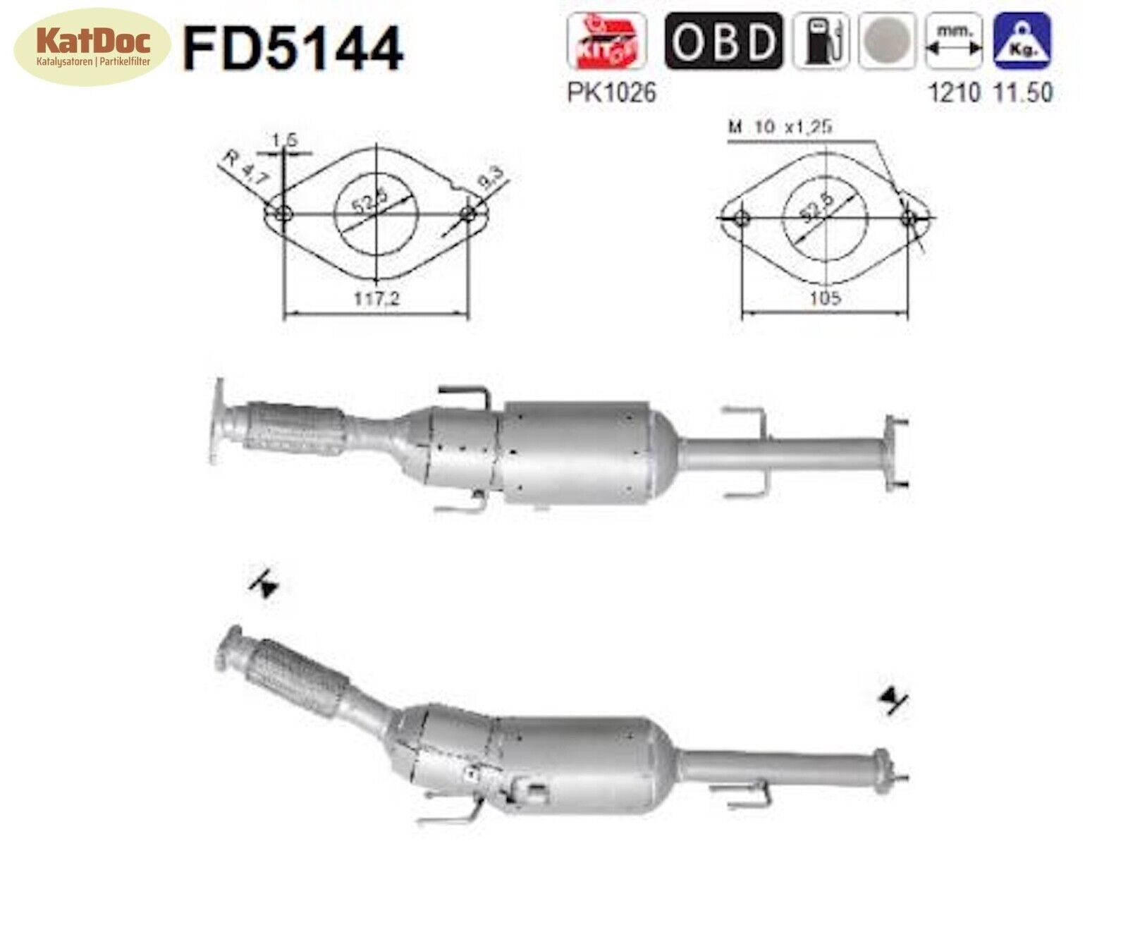 Ruß - Partikelfilter für Nissan Juke, 1.5 dCi, 81kW, Euro 5 - KatDoc