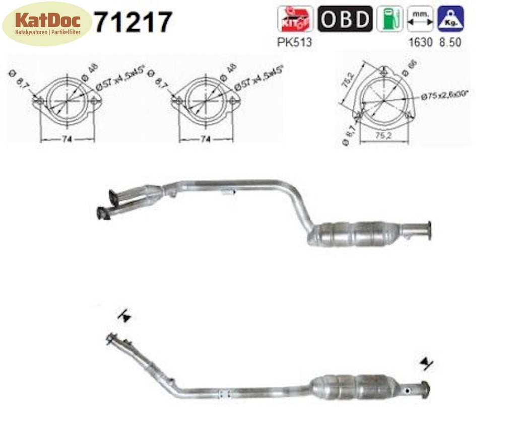 Katalysator für Mercedes SLK (R170) 230, Kompressor, 2.3, 145kW, Euro 3 - KatDoc