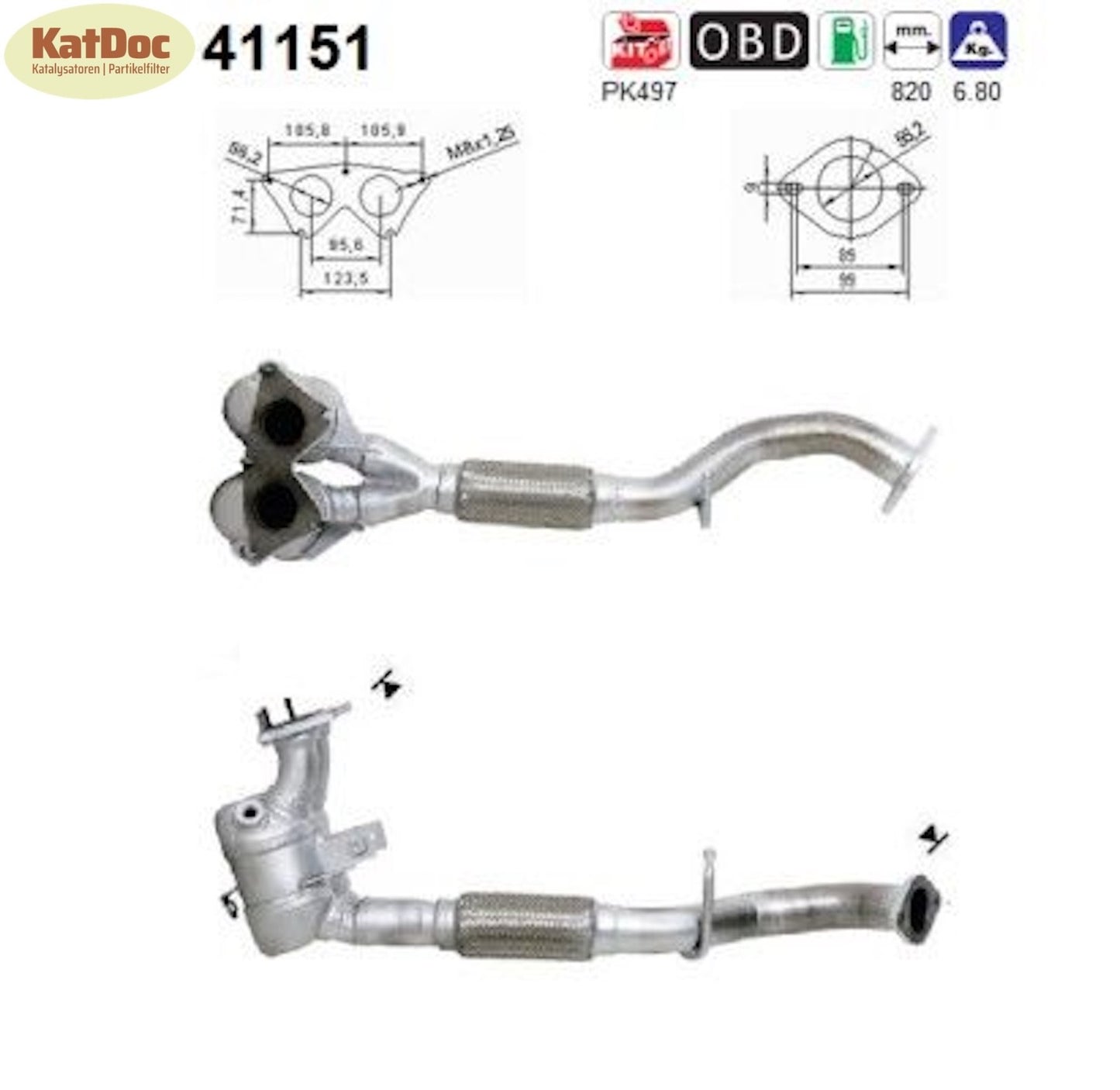 Katalysator Alfa Romeo 147/156, 1.6, 16V, LPG, T.Spark, 88kW, Euro 3 - KatDoc