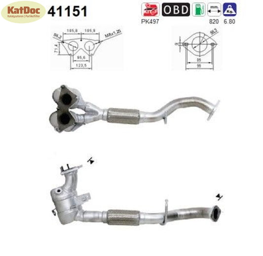 Katalysator Alfa Romeo 147/156, 1.6, 16V, LPG, T.Spark, 88kW, Euro 3 - KatDoc