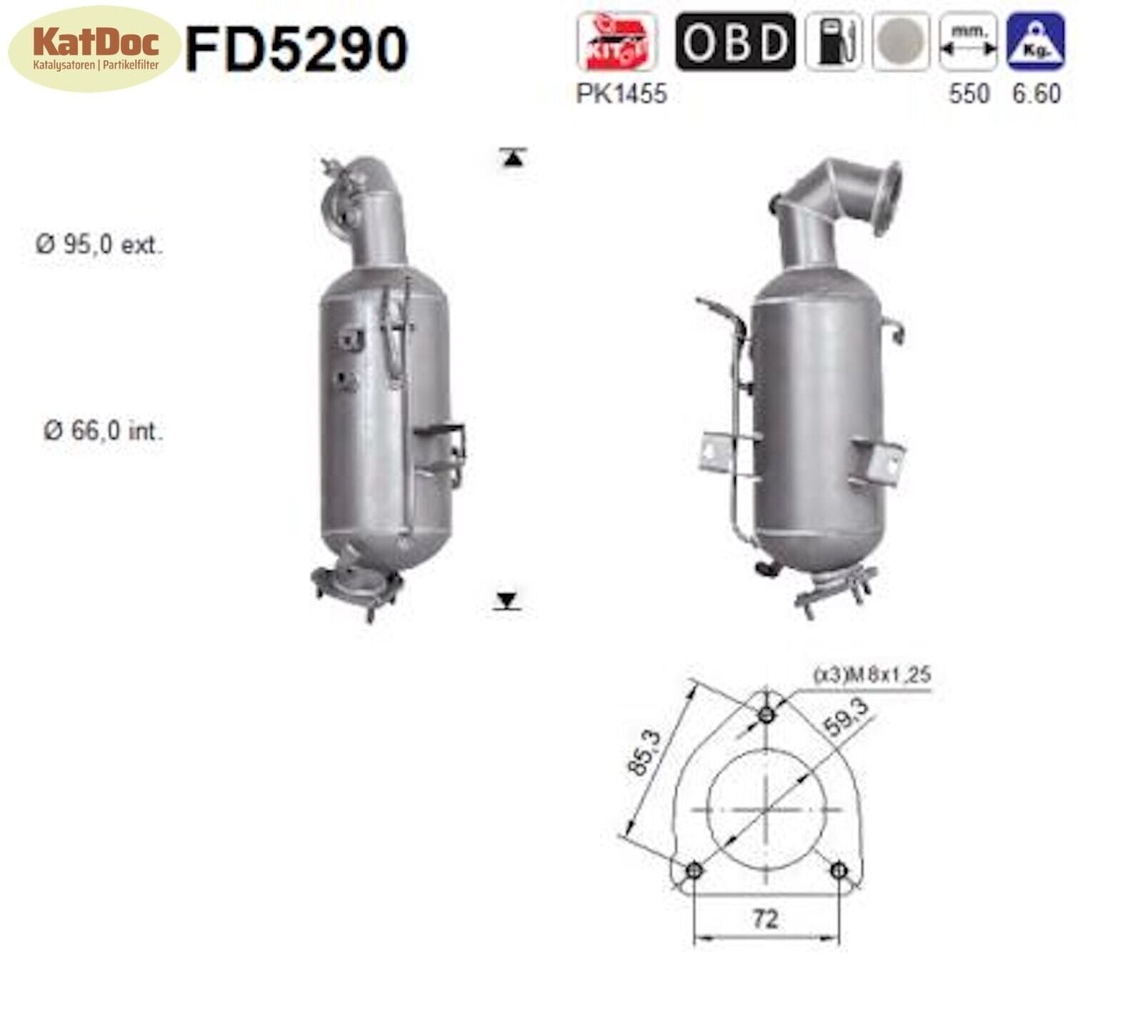 Ruß - Partikelfilter Opel Cascada/Insignia A/Zafira C Tourer, 2.0 CDTi, Euro 6 - KatDoc
