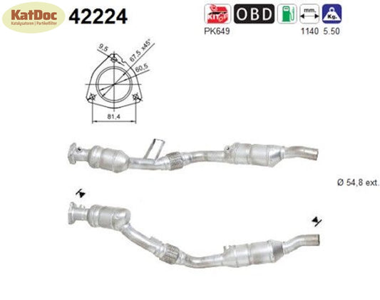 Katalysator Audi A4 B6, 3.0, 160/162kW, links, Euro 3 - KatDoc