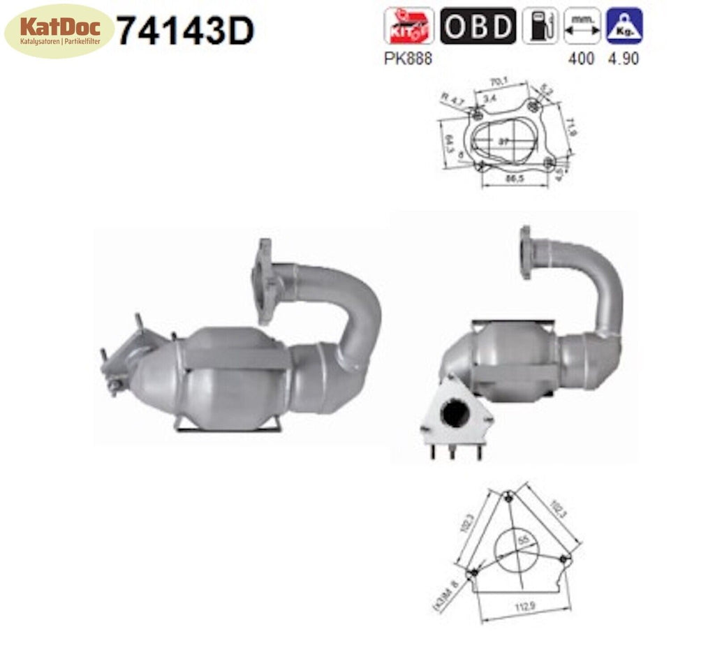Katalysator für Nissan Primastar, Opel Vivaro A, Renault Trafic 2, 2.0, Euro 4 - KatDoc