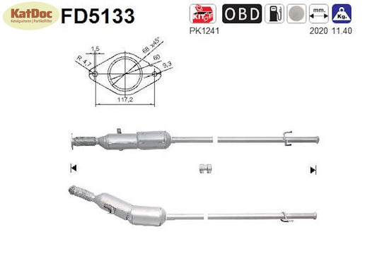 Ruß - Partikelfilter Renault Kangoo BeBop/Kangoo Rapid/Grand Kangoo,1.5, Euro 5 - KatDoc