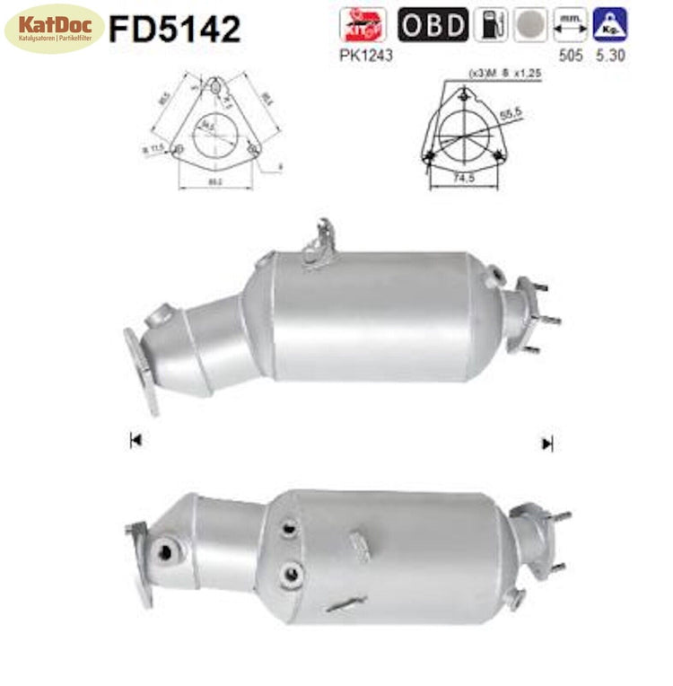Ruß - Partikelfilter für Audi A6, 2.0 TDI, 100/120/125kW, Euro 5 - KatDoc