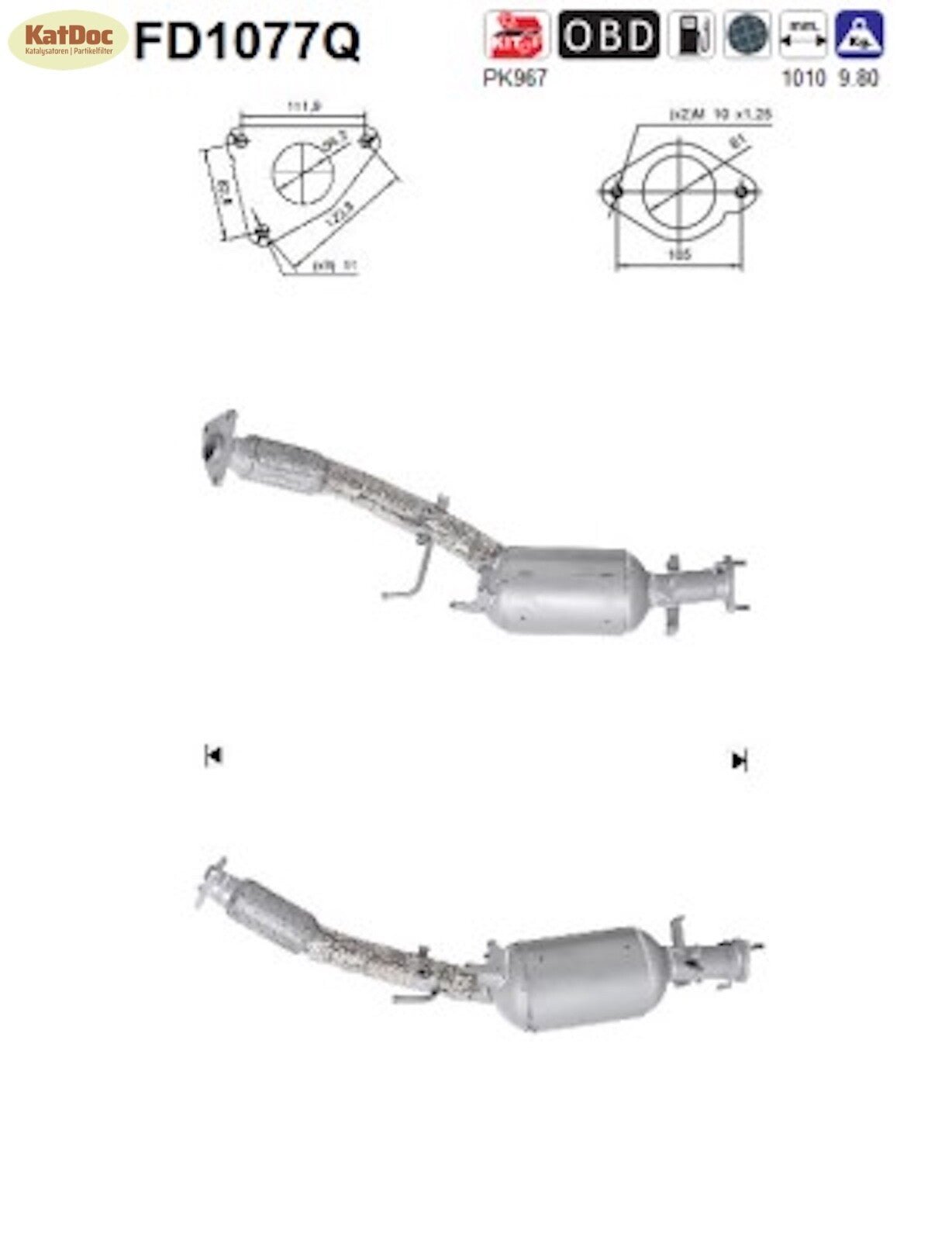 Ruß - Partikelfilter Nissan Qashqai+2,Renault Koleos, 2.0 dCi, Silizium, Euro 5 - KatDoc