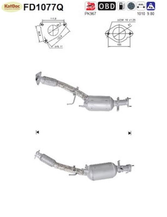 Ruß - Partikelfilter Nissan Qashqai+2,Renault Koleos, 2.0 dCi, Silizium, Euro 5 - KatDoc