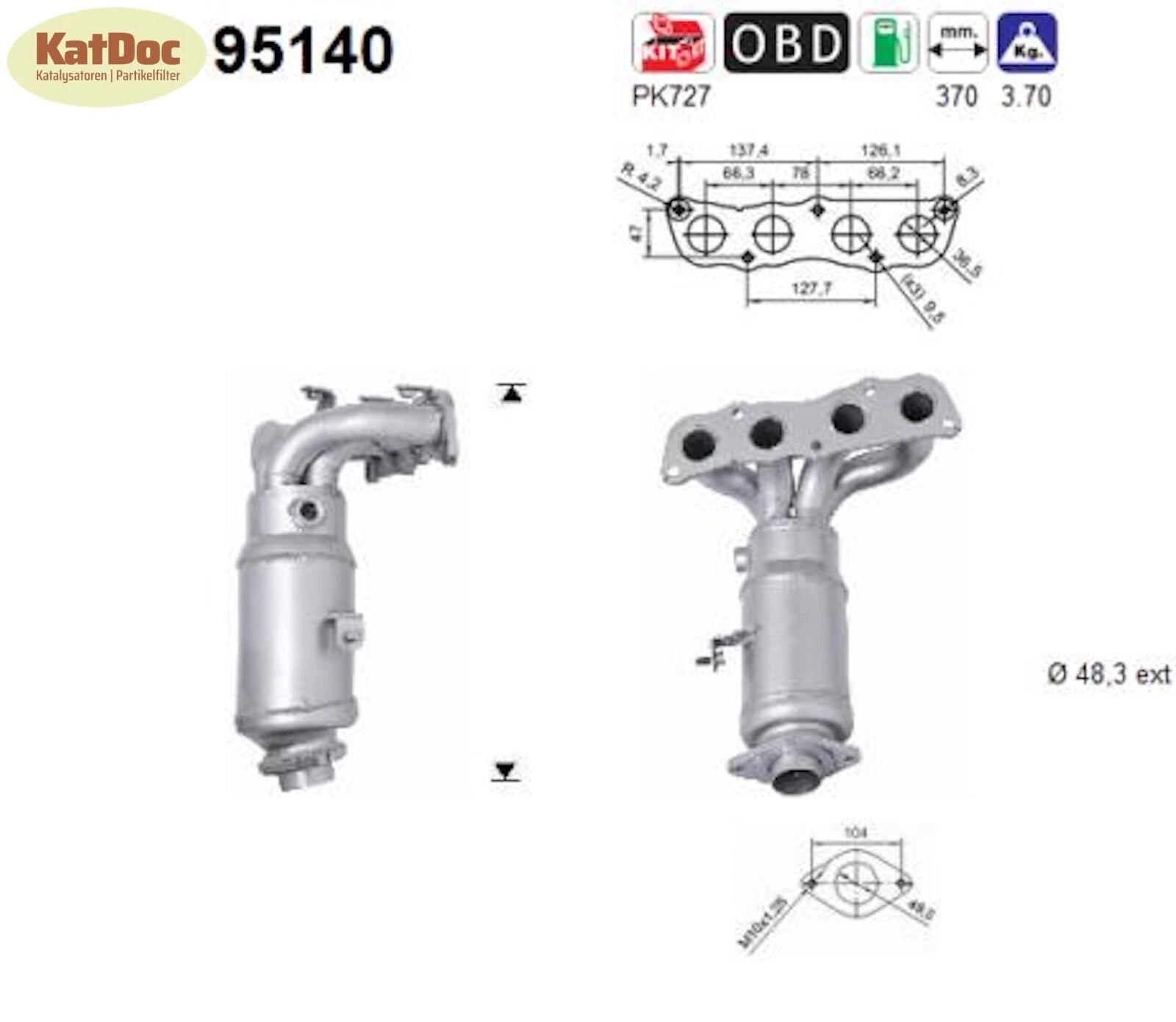 Katalysator für Toyota Yaris, Yaris/Vios, Euro 4 - KatDoc