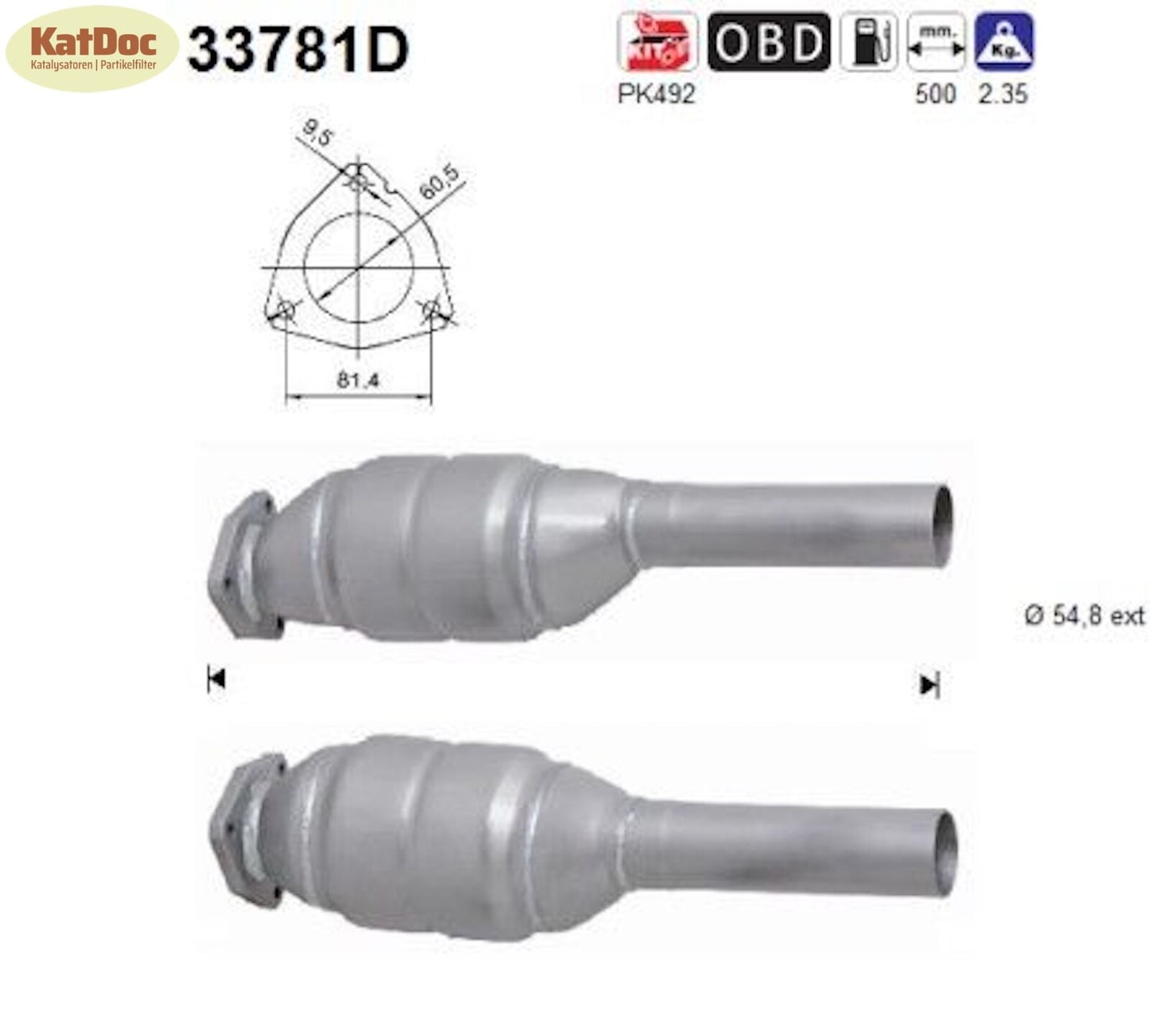 Katalysator für Seat Alhambra, VW Sharan, 2.0 TDI, 100/103kW, Euro 4 - KatDoc