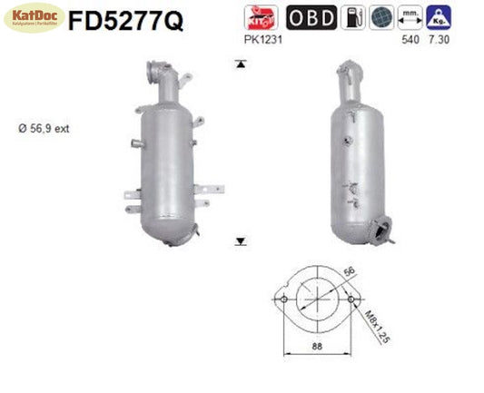 Ruß - Partikelfilter Fiat Bravo,Lancia Delta,1.6D,66/77/85/88kW,Silizium, Euro 5 - KatDoc