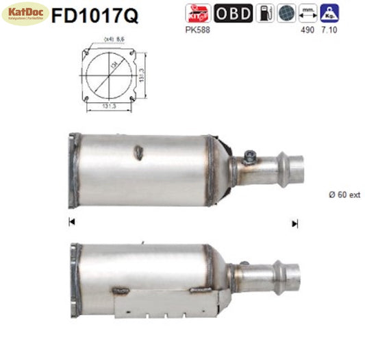 Ruß - Partikelfilter für Peugeot 307, 2.0 HDi, 79kW, Silizium, Euro 4 - KatDoc