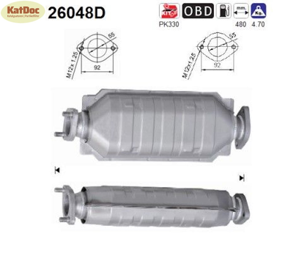 Katalysator Mitsubishi Pajero Classic/Canvas Top/Sport, 2.5 TD/TDi, Euro 3 - KatDoc