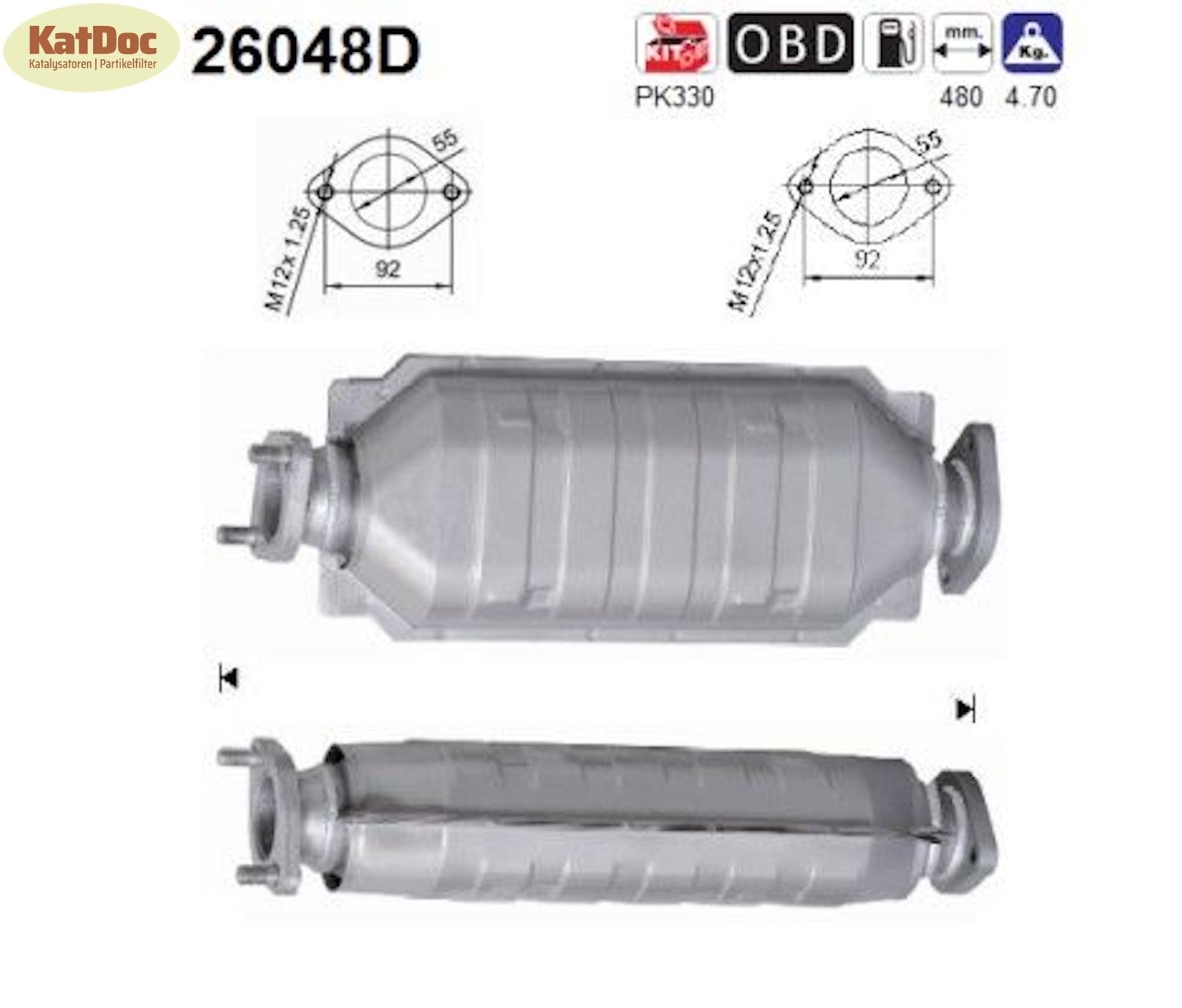 Katalysator Mitsubishi Pajero Classic/Canvas Top/Sport, 2.5 TD/TDi, Euro 3 - KatDoc