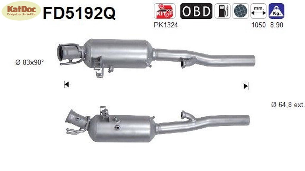 Ruß - Partikelfilter Mercedes A - Klasse,B - Klasse,CLA,GLA, 1.8/2.1,Silizium,Euro 6 - KatDoc
