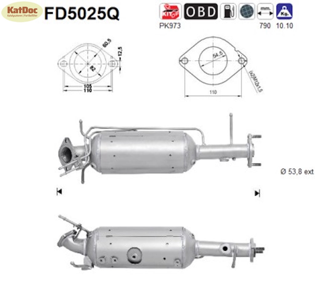 Ruß - Partikelfilter für Mazda 3, 2.0 MZR - CD, 105kW, Silizium, Euro 4 - KatDoc
