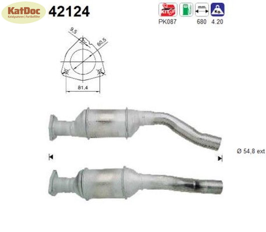 Katalysator für Audi A4 B5, 1.8, 92kW, Euro 1&2 - KatDoc