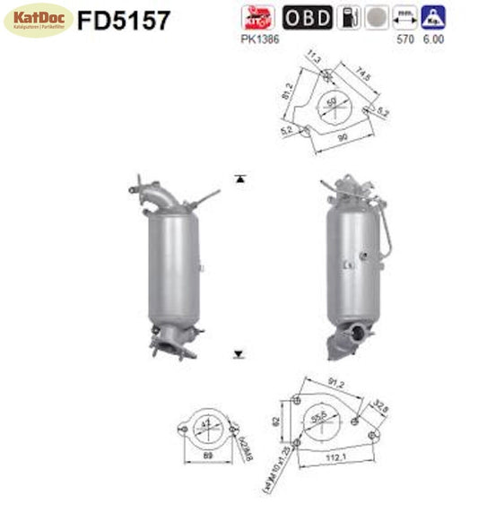 Ruß - Partikelfilter für Honda CR - V 4, 1.6 i - DTEC. 88kW, Euro 5 - KatDoc