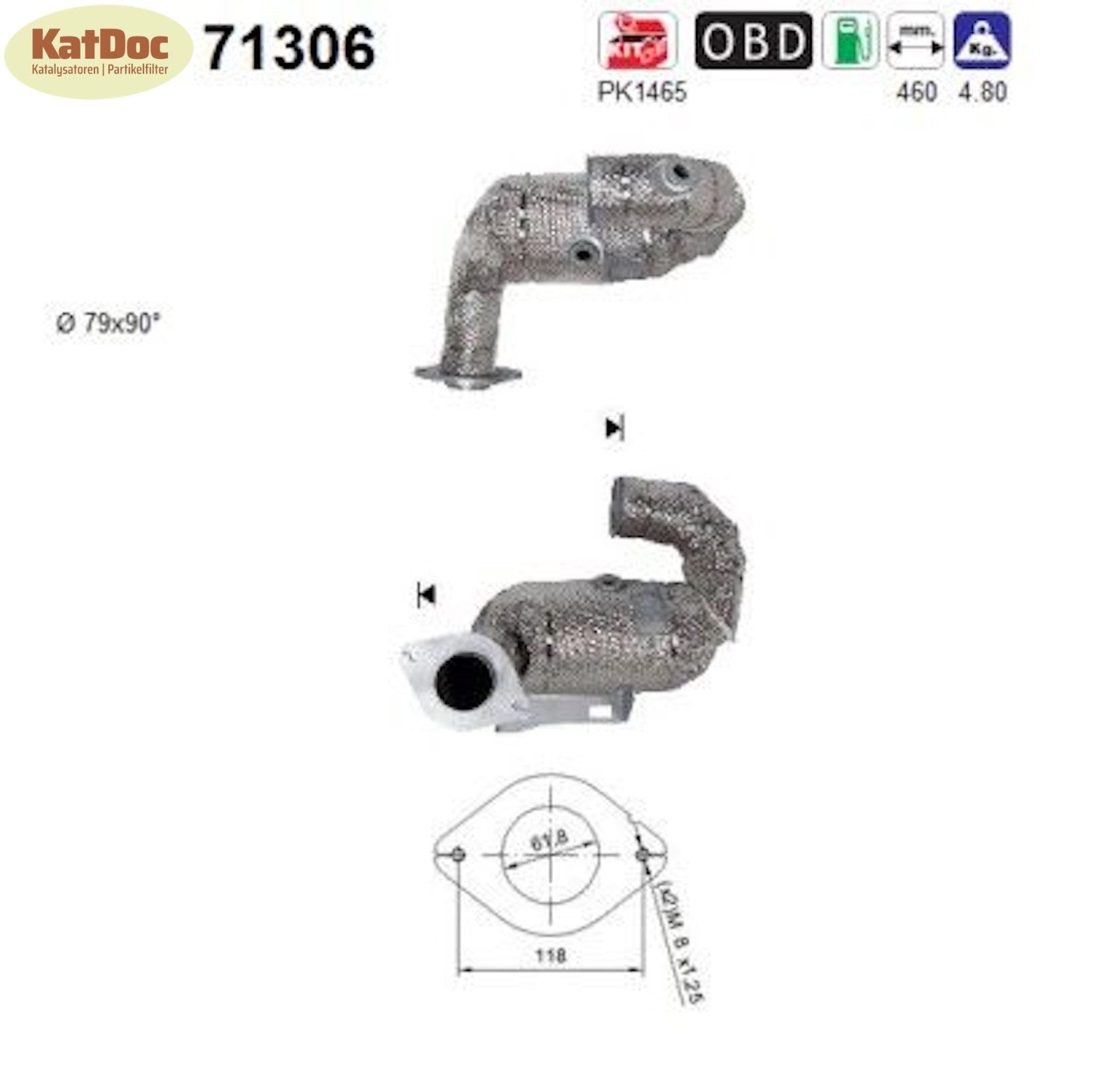 Katalysator für Mercedes A/B - Klasse/CLA, 1.3, 160kW, Euro 6 - KatDoc