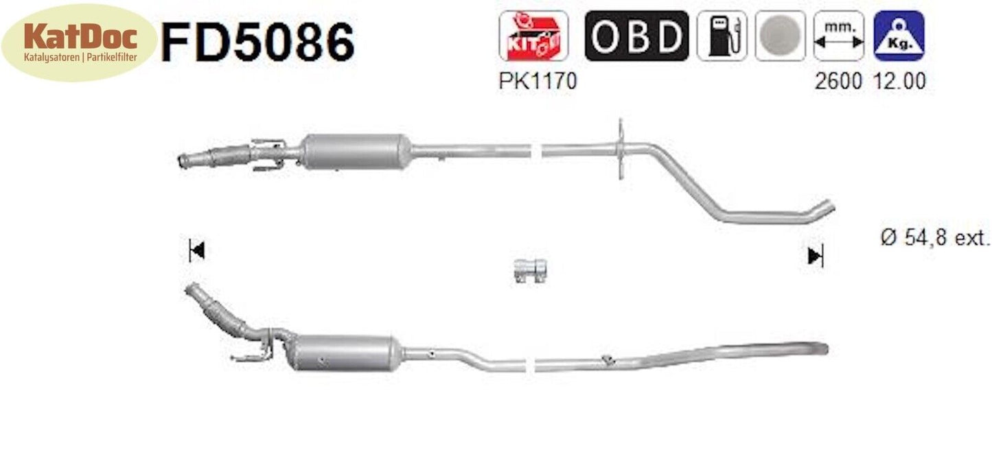 Ruß - Partikelfilter für Citroen C5, Peugeot 407/508, 2.0HDi, 110/120kW, Euro 5 - KatDoc