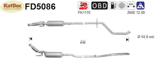 Ruß - Partikelfilter für Citroen C5, Peugeot 407/508, 2.0HDi, 110/120kW, Euro 5 - KatDoc