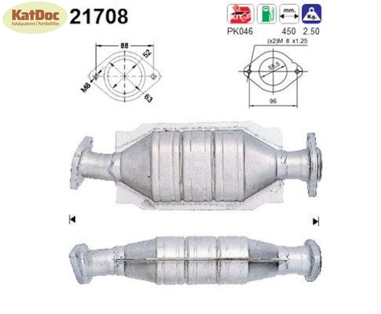 Katalysator für Opel Vectra B, 1.6/1.8/2.0 i 16V, 74/85/100kW, Euro 1&2 - KatDoc
