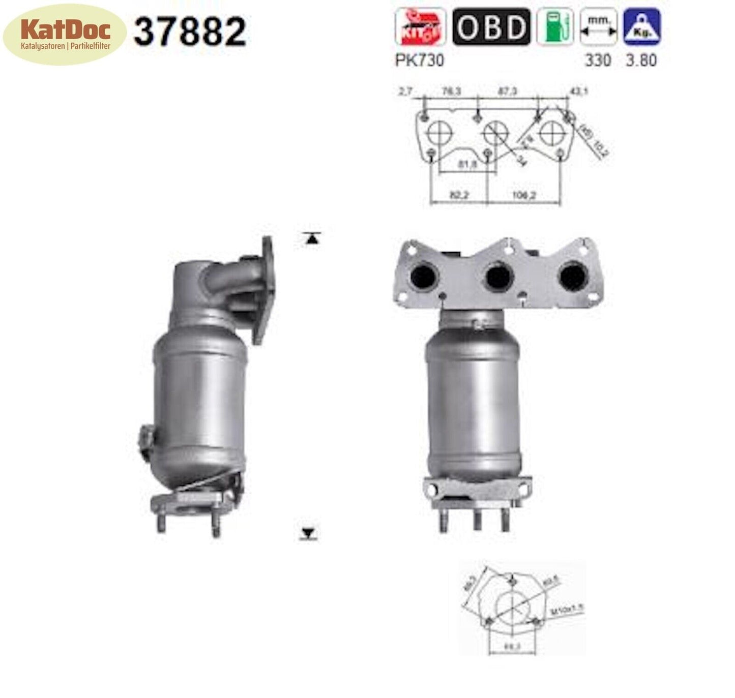Katalysator für Skoda Fabia, VW Polo, 1.2, 40kW, Euro 4 - KatDoc