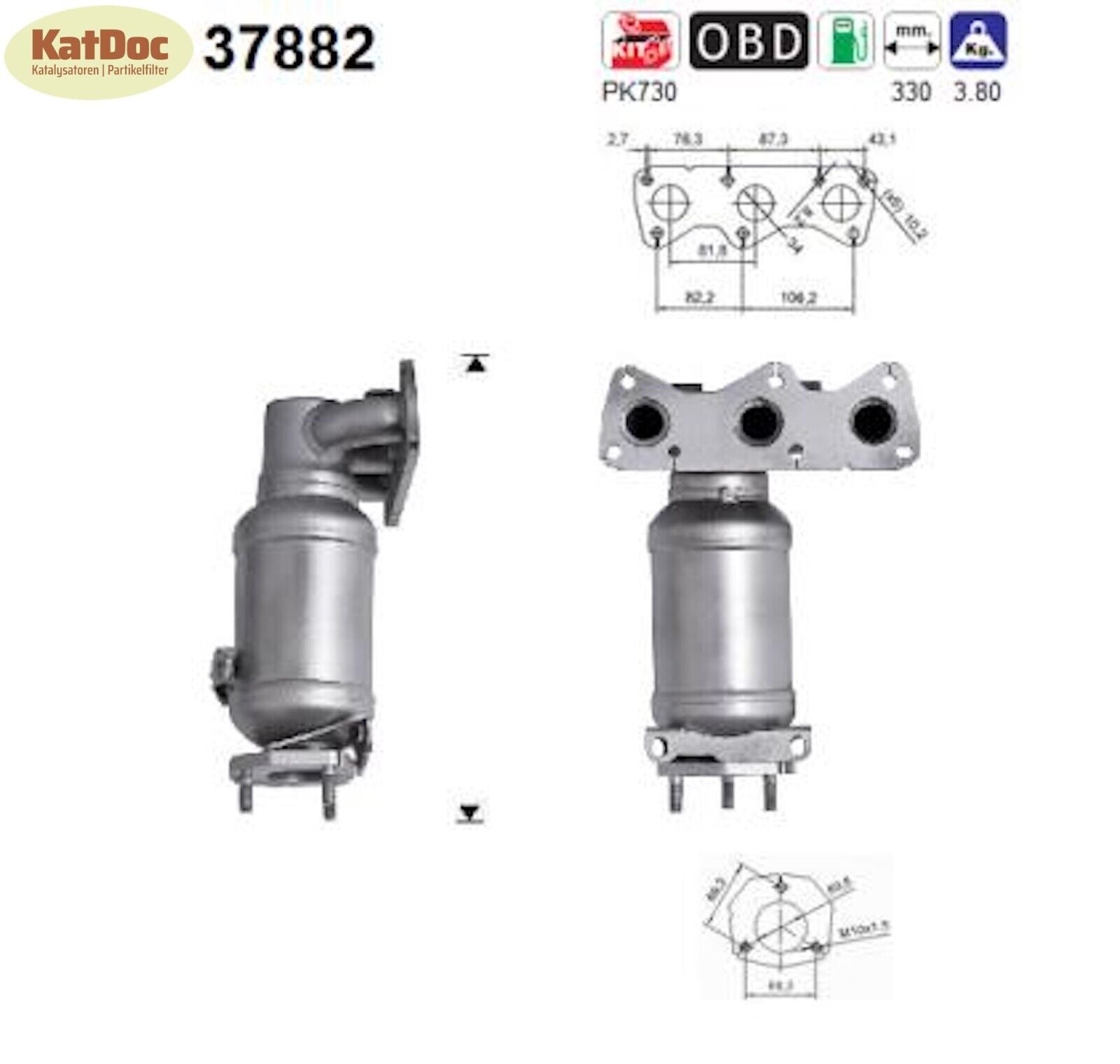 Katalysator für Skoda Fabia, VW Polo, 1.2, 40kW, Euro 4 - KatDoc