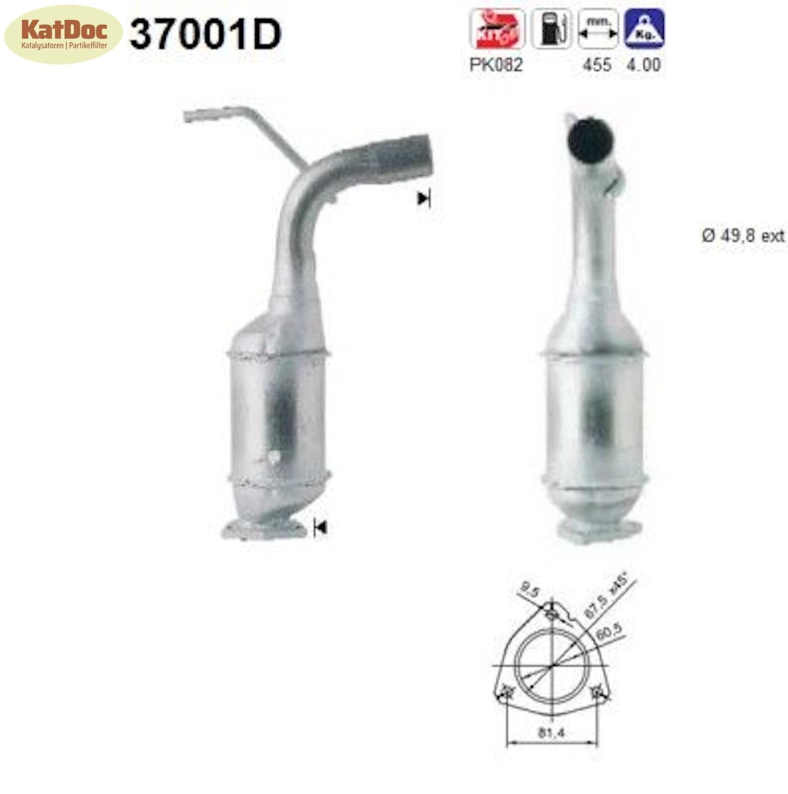 Katalysator für VW T4, 1.9 TD, 50kW, Euro 1&2 - KatDoc