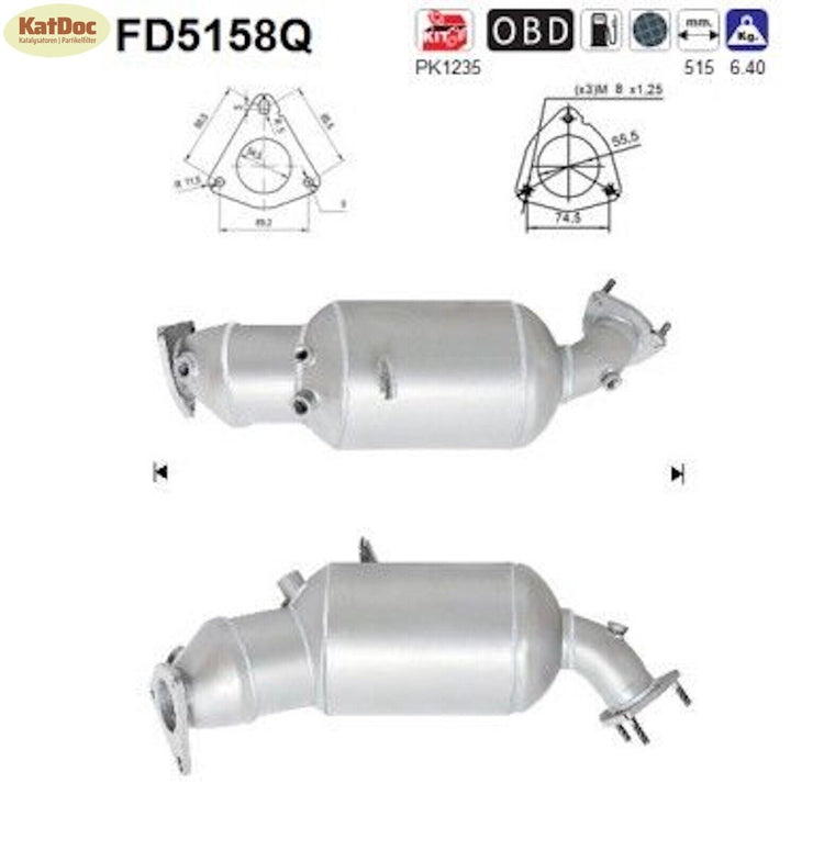 Ruß - Partikelfilter für Seat Exeo/ST, 2.0 TDI, 88/105/125kW, Silizium, Euro 5 - KatDoc