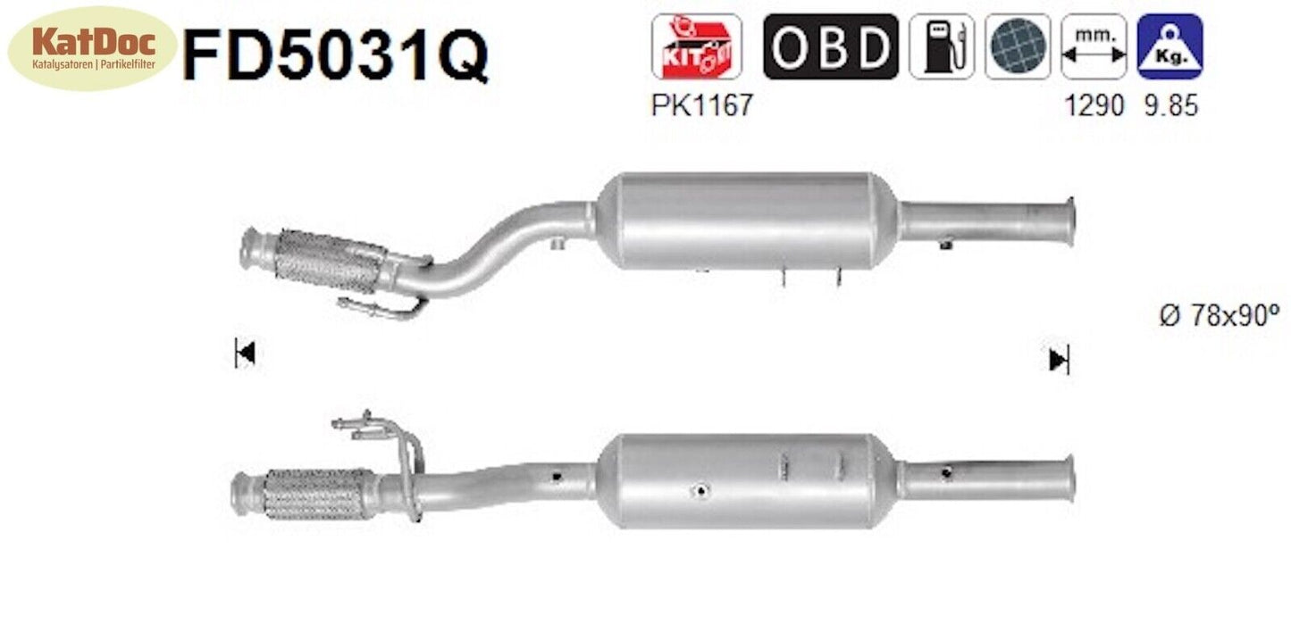 Ruß - Partikelfilter Citroen C8/Jumpy, Fiat Scudo, Peugeot 807, Silizium, Euro 5 - KatDoc