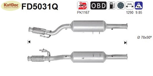 Ruß - Partikelfilter Citroen C8/Jumpy, Fiat Scudo, Peugeot 807, Silizium, Euro 5 - KatDoc