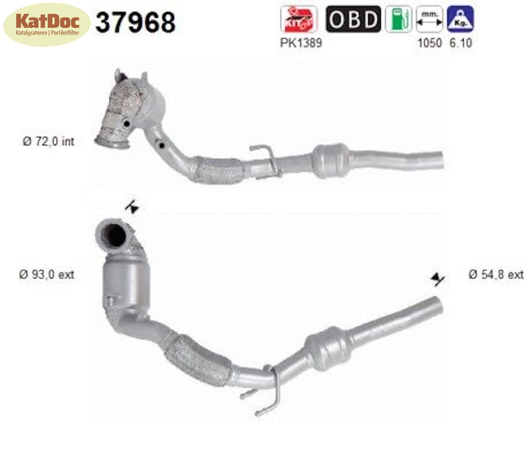 Katalysator Audi Q2, Seat Ateca, Skoda Superb/Karoq, VW Passat B8, 1.4, Euro 6 - KatDoc