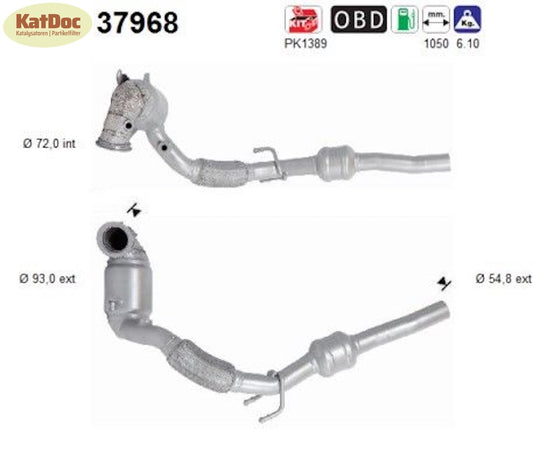 Katalysator Audi Q2, Seat Ateca, Skoda Superb/Karoq, VW Passat B8, 1.4, Euro 6 - KatDoc