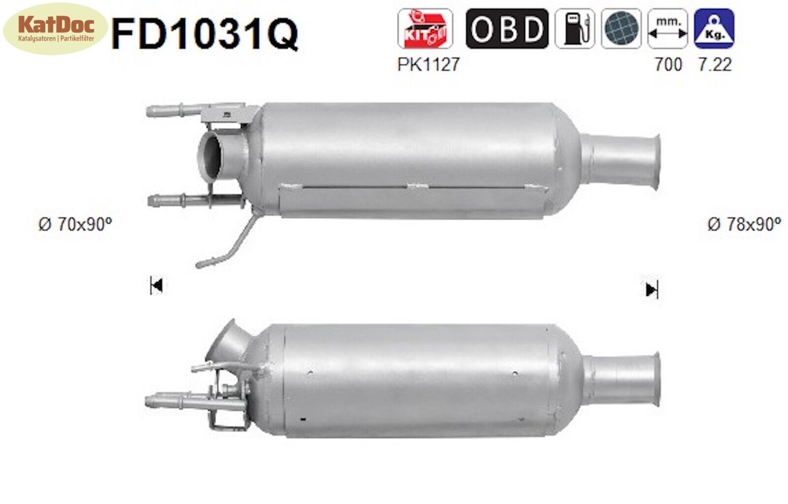 Ruß - Partikelfilter Citroen , Mitsubishi Outlander, Peugeot, Silizium, Euro 4&5 - KatDoc