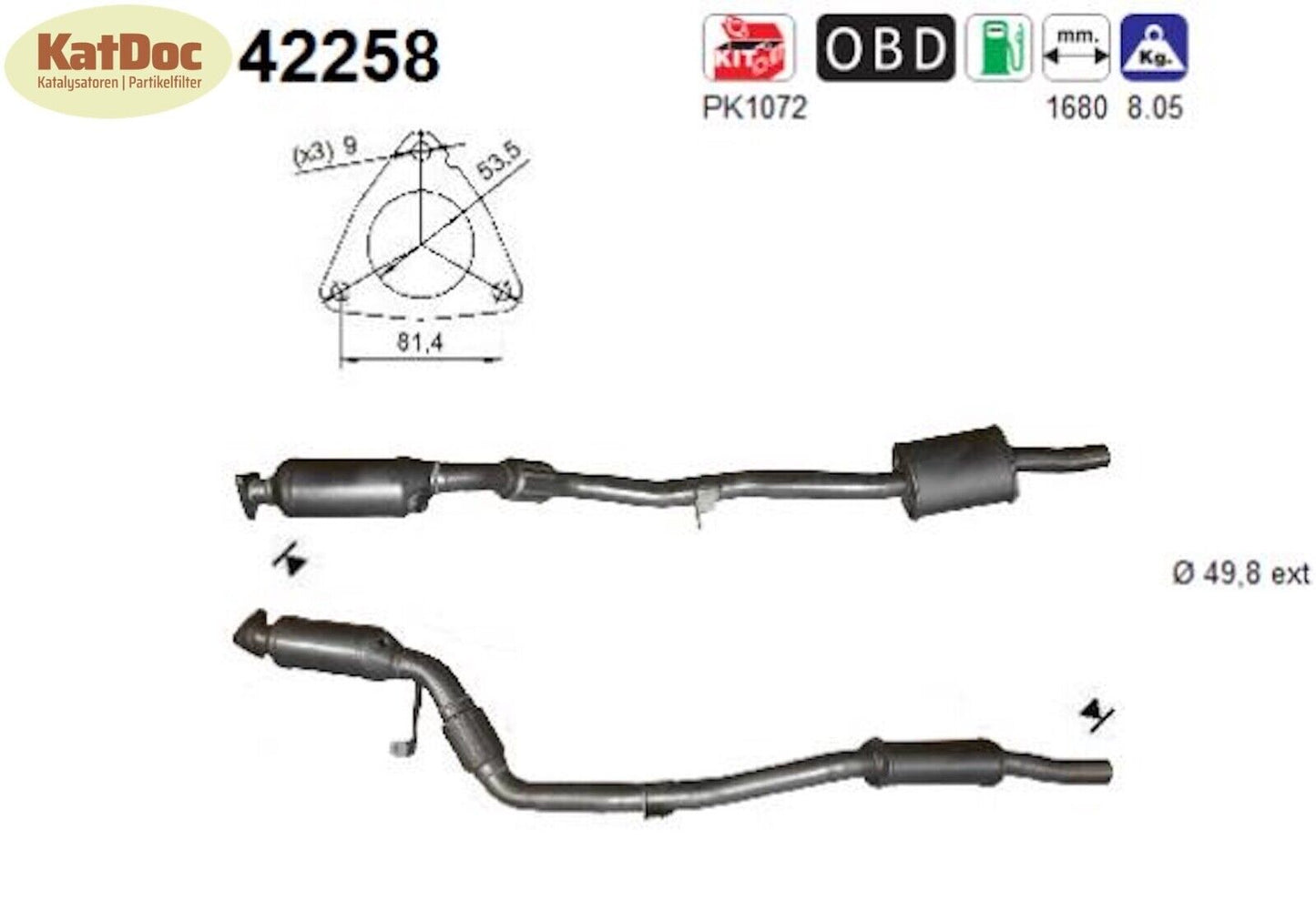 Katalysator Audi A6, 2.4, quattro, 130kW, rechts, Euro 4 - KatDoc