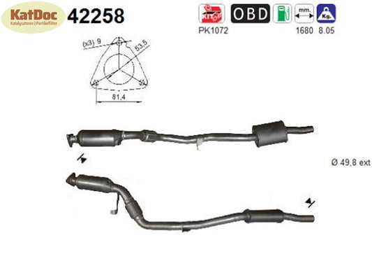 Katalysator Audi A6, 2.4, quattro, 130kW, rechts, Euro 4 - KatDoc