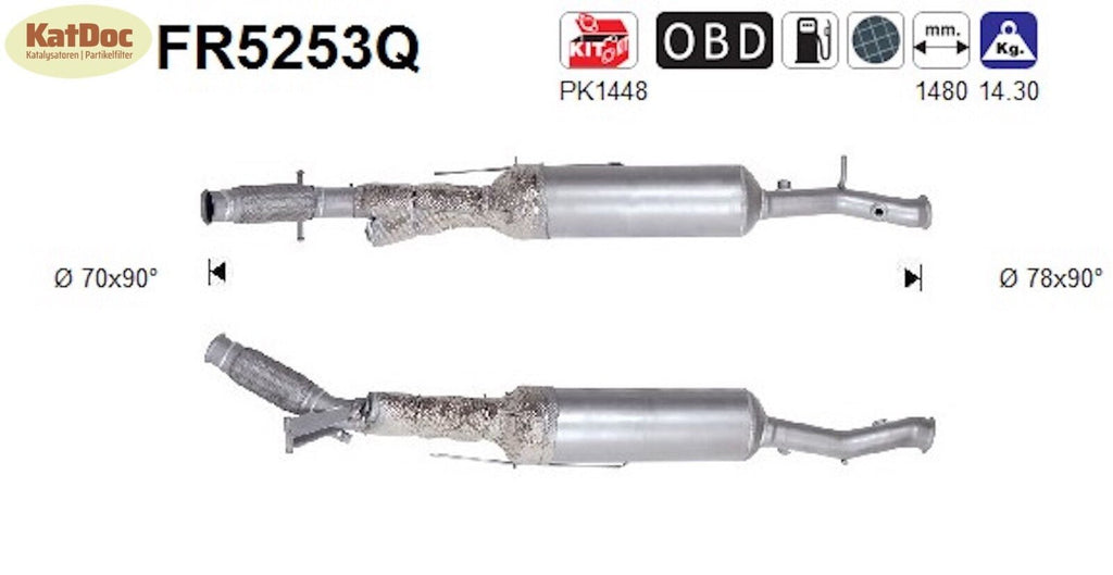 Ruß - Partikelfilter für Peugeot 3008/5008, 2.0 BlueHDi, Silizium, Euro 6 - KatDoc