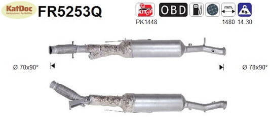 Ruß - Partikelfilter für Peugeot 3008/5008, 2.0 BlueHDi, Silizium, Euro 6 - KatDoc
