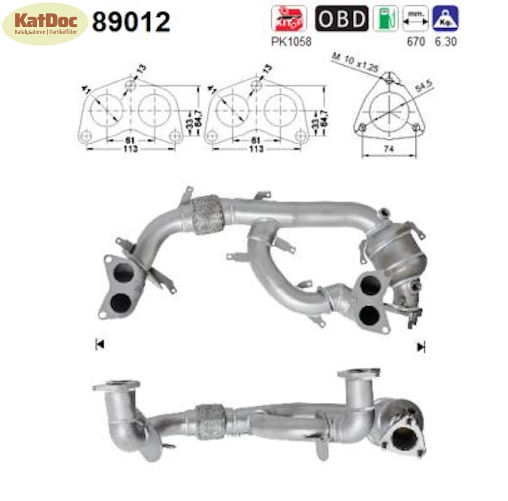 Katalysator für Subaru Impreza, 2.0i R AWD, 118kW, Euro 4 - KatDoc