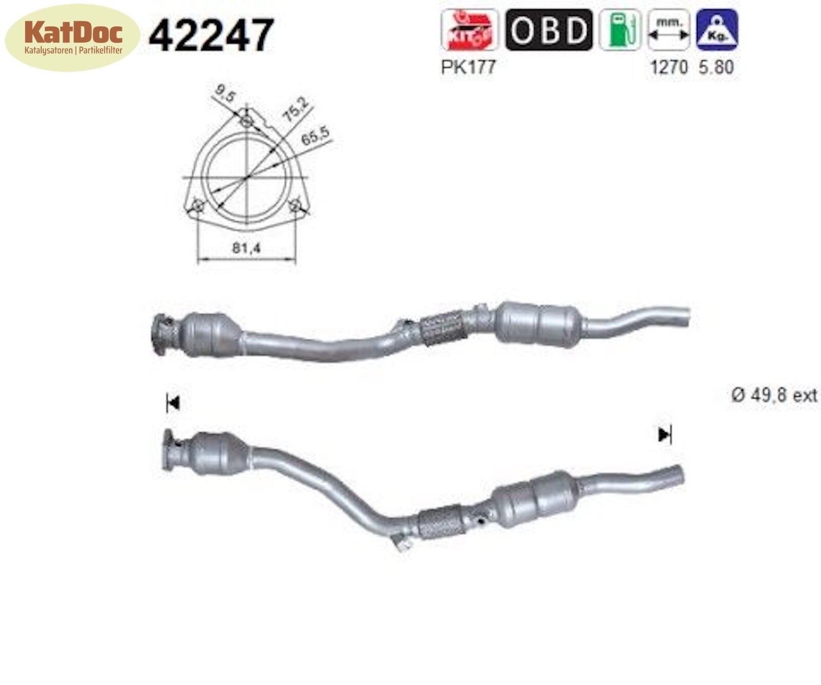 Katalysator Audi A6,Skoda Superb,VW Passat B5,2.4/2.8,Automatik, links, Euro 4 - KatDoc