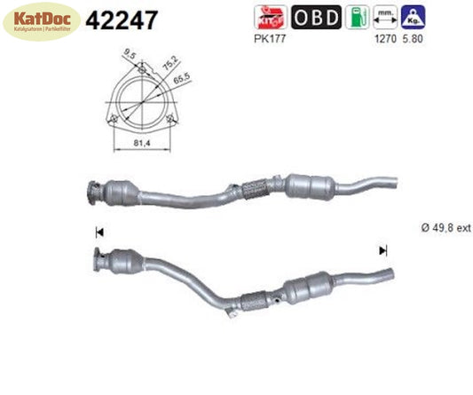 Katalysator Audi A6,Skoda Superb,VW Passat B5,2.4/2.8,Automatik, links, Euro 4 - KatDoc