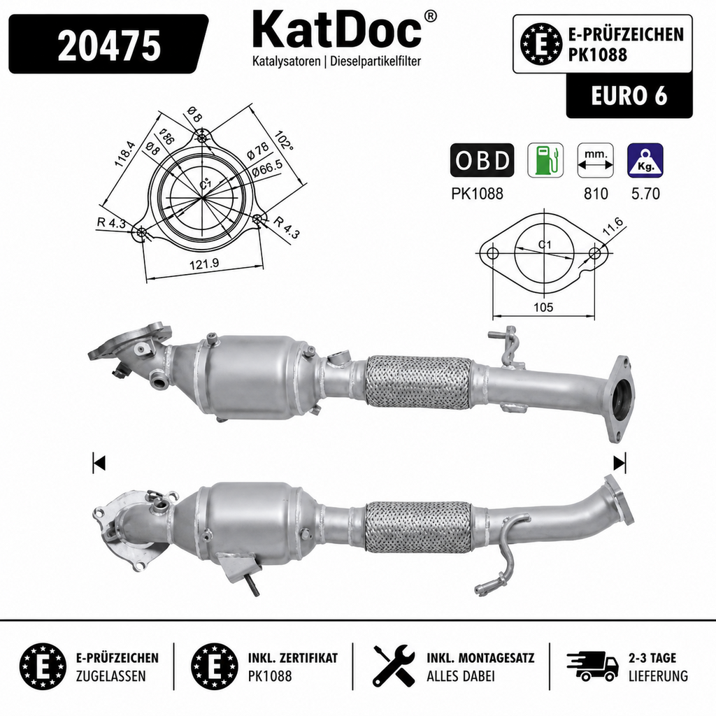Katalysator Ford Kuga II 1.5 1.6 EcoBoost Euro 6