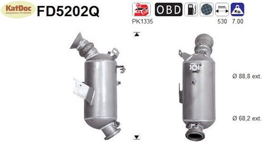 Ruß - Partikelfilter Mercedes C - Klasse/Cabrio/Coupe/T - Modell,2.1,Silizium,Euro 6 - KatDoc