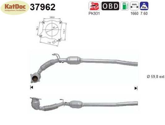 Katalysator Audi A3, VW Scirocco/Jetta/Golf 5/EOS, 1.8/2.0, 118/147kW, Euro 5 - KatDoc