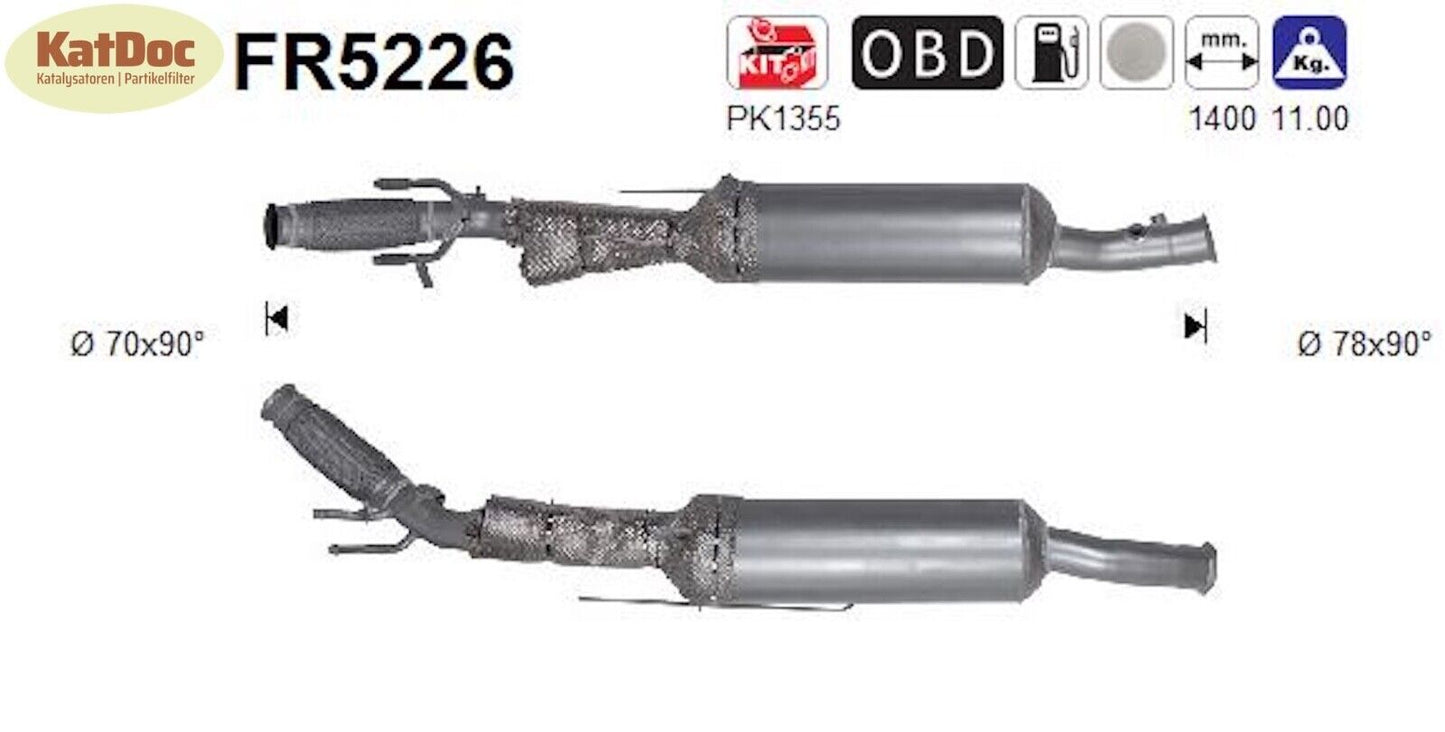 Ruß - Partikelfilter Citroen C4/DS4, DS, Peugeot 3008/5008, 2.0,BlueHDi, Euro 6 - KatDoc