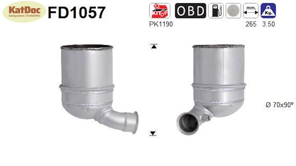 Ruß - Partikelfilter für Citroen C3 II, Peugeot 2008/206/207/208, Euro 5 - KatDoc