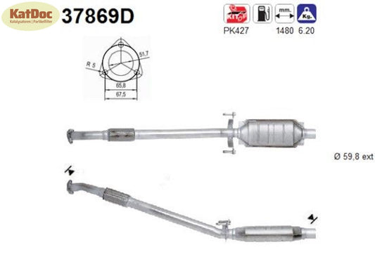 Katalysator für VW LT 28 - 35/28 - 46, 2.5 TDI, 80kW, Euro 1&2 - KatDoc